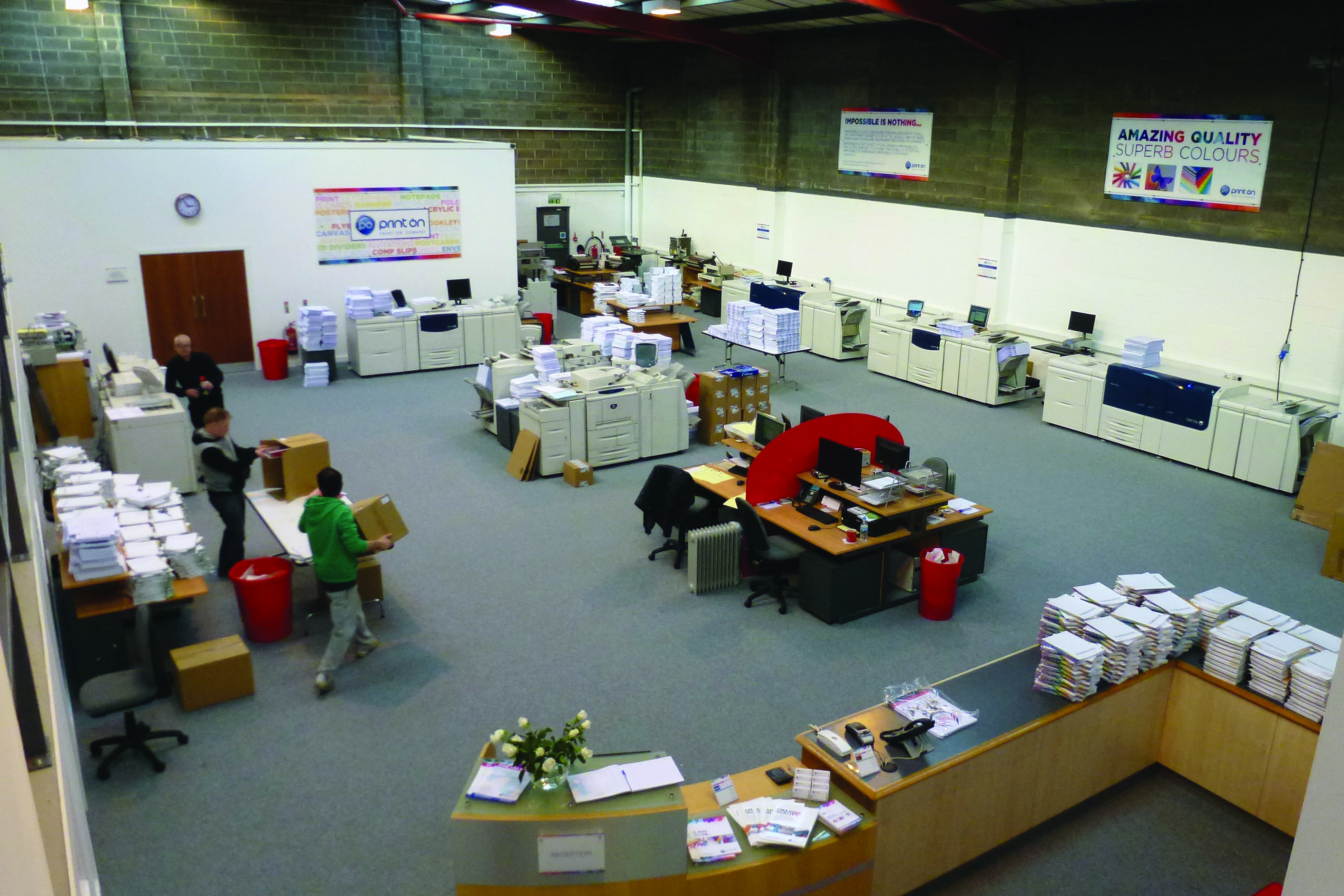 Print On's new print hall, with the wide format kit housed in a separate dedicated area 