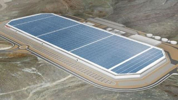 A computer rendering of Tesla's new battery plant